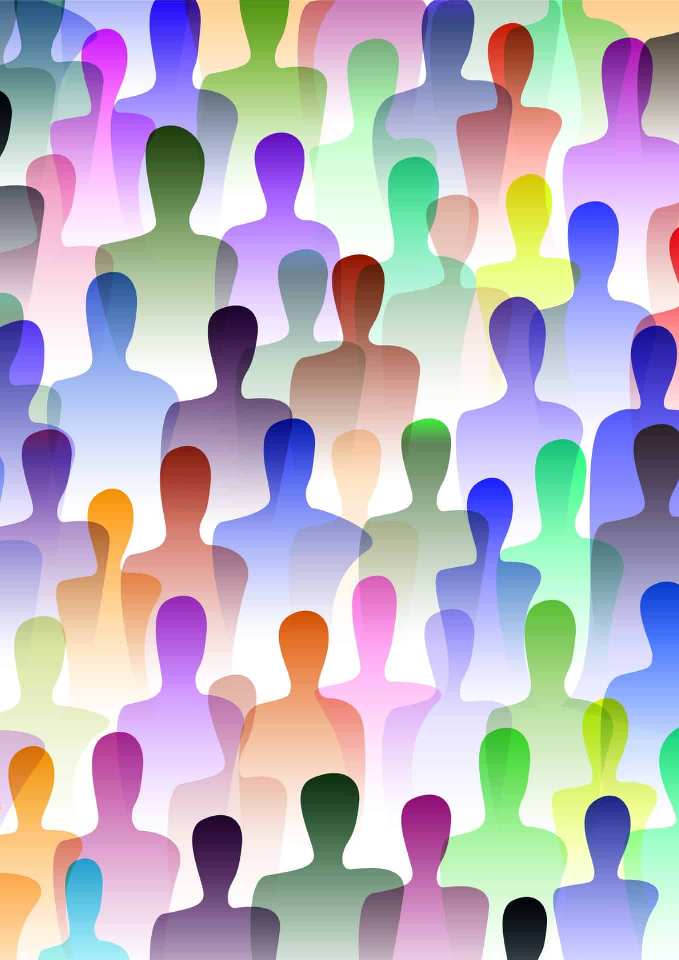 Symbolbild der Konferenz Interkulturelles Köln. Schatten in unterschiedlichen Farben.